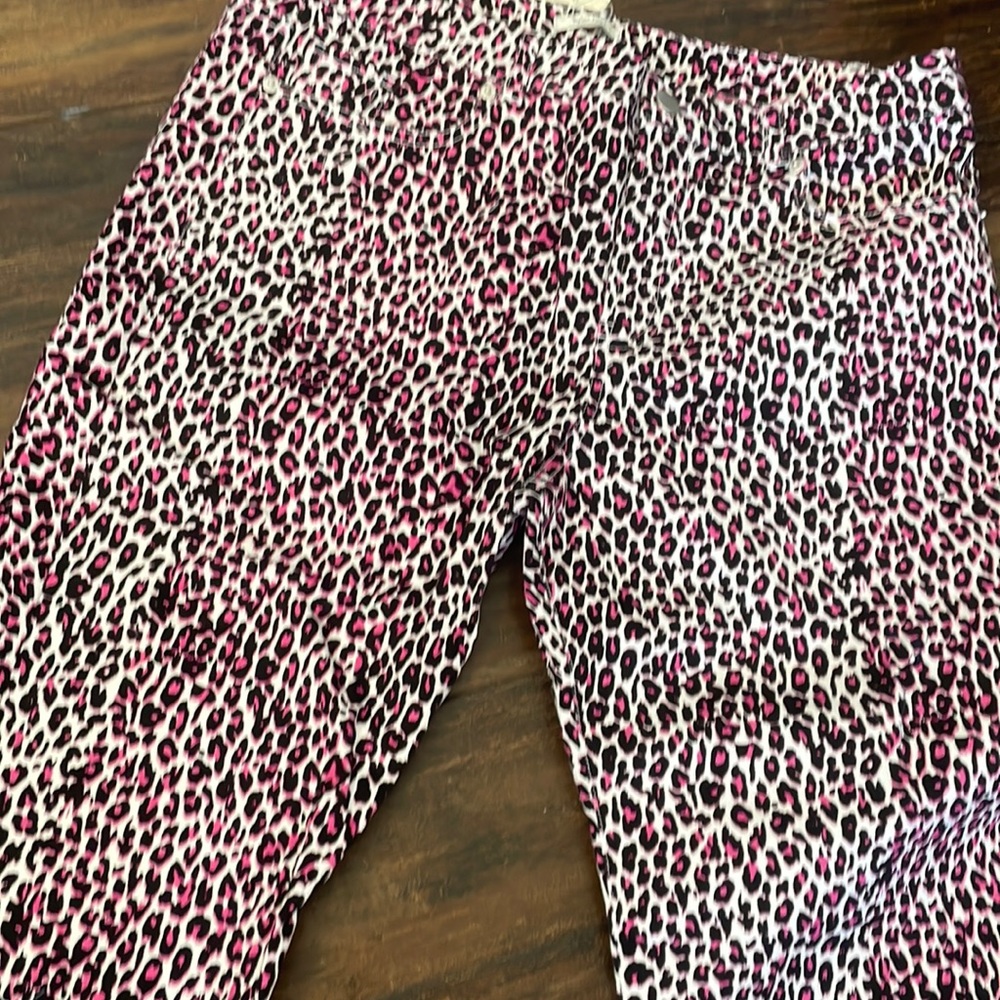 Cheetah print denim pants by Tyler boe